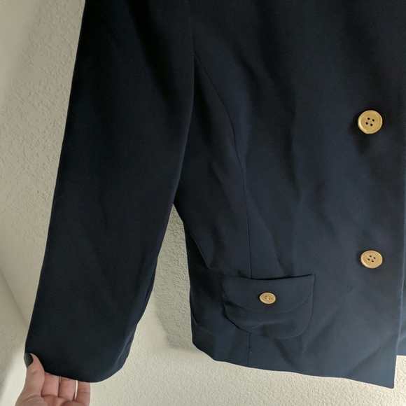 Navy blue 3-button Kasper blazer - Picture 4 of 8